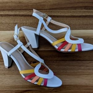 Cutest Lil Chelsea Crew Low Heeled Rainbow Leather Sandal Slippers EU 38 US 7